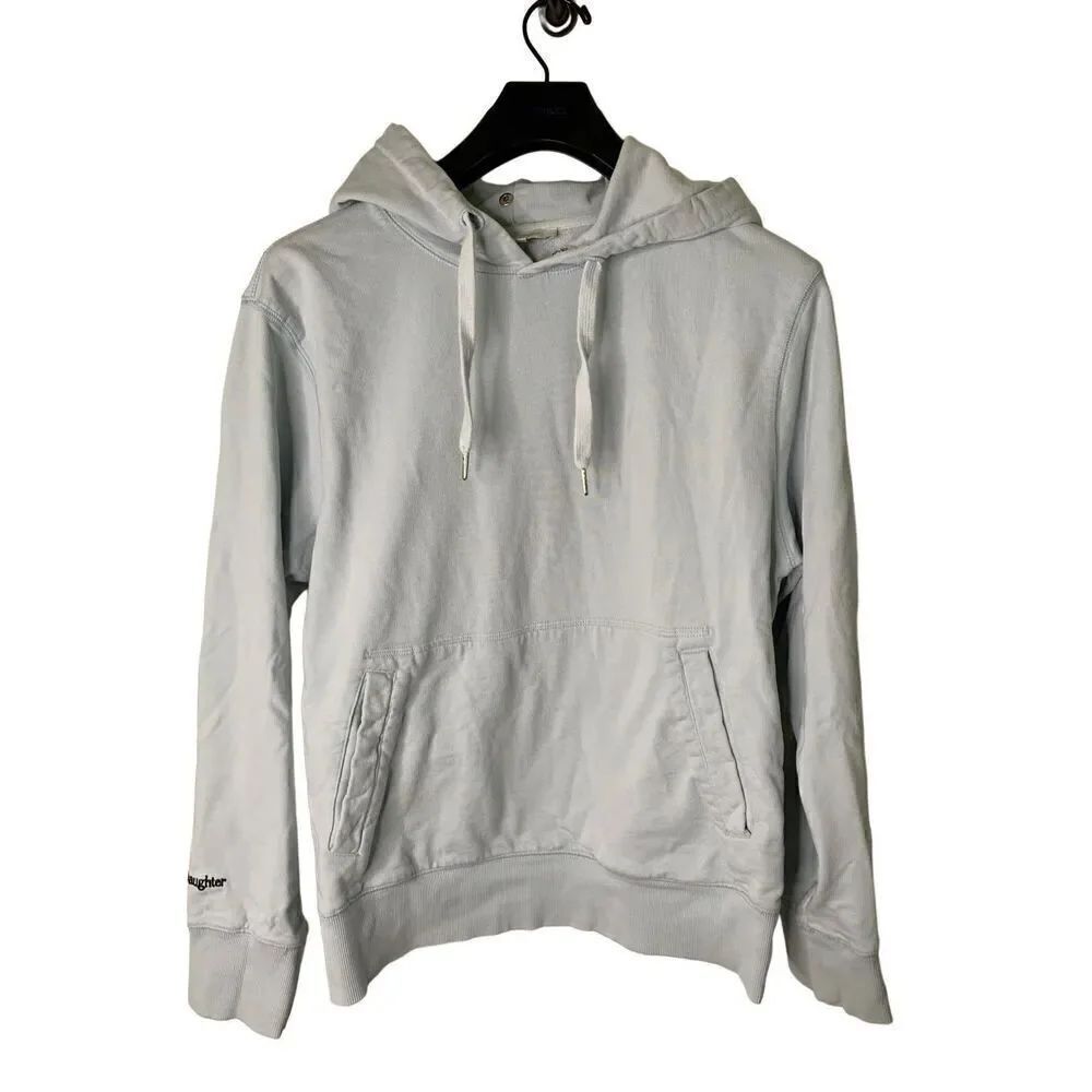 Favorite Daughter Hoodie Sweatshirt 100% cotton light blue women's size medium